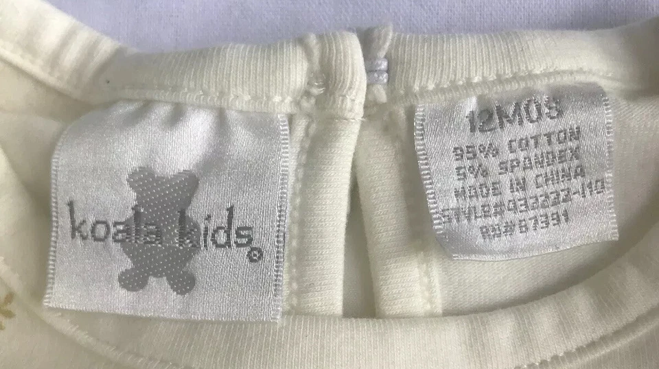 Koala Kids Baby Girl 2шт наряд длинным рукавом футболка с платьем 12 месяцев праздник - Изображение 4 из 4