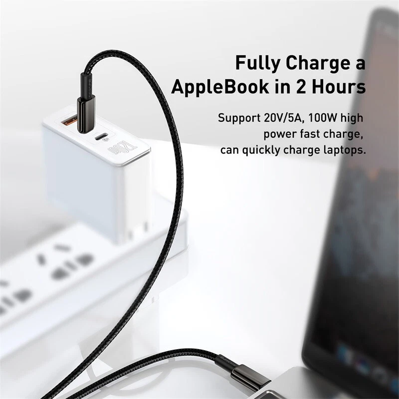 Baseus 100W PD USB C to Type C Fast Charging Cable For Samsung MacBook iPad Pro - Image 3 of 4