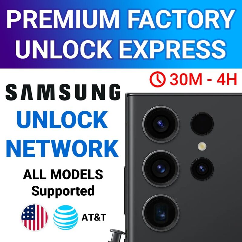 SAMSUNG GALAXY FACTORY UNLOCK CODE SERVICE AT&T ATT for S22 S20 S10 S9 S8  NOTEs