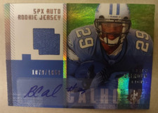 2006 Upper Deck SPX BRIAN CALHOUN NFL Lions AUTOGRAPHED BLUE JERSEY Swatch /1650