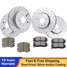 Front & Rear Drilled Disc Rotors Brake Pads Fit Chevrolet Equinox GMC Terrain