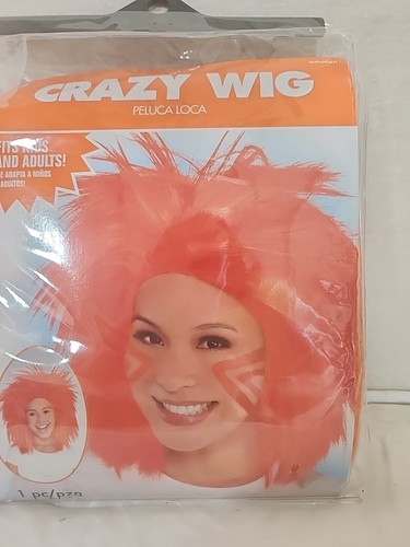 Amscan Orange Crazy Wig Fits Kids And Adults - Picture 2 of 5