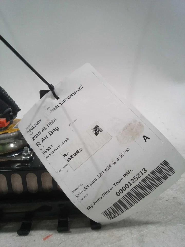 2016 Nissan Altima Instrument Panel Air Bag Black Used 122K Miles OEM Part Foto 3 de 4