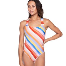 Hurley One Piece Swimsuit Multi Retro Block Size Small