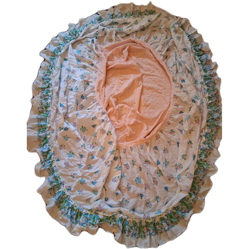 Beautiful Vintage Cotton Floral Baby Bassinet Dust Ruffle Skirt