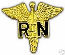 ARMY REGISTERED NURSE RN GOLD LAPEL HAT PIN