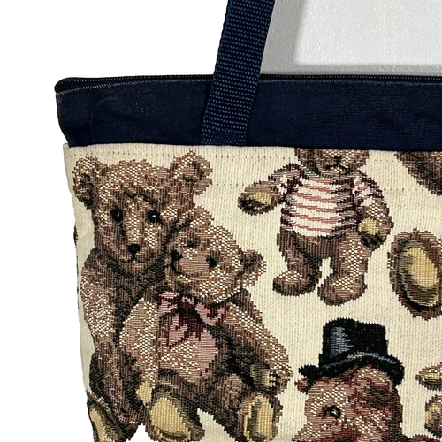 Tapestry Brocade Handbag Teddy Bear Purse Country Shoulder Bag - Picture 3 of 9