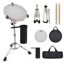 Drum Practice Pad Set, 12 Inch Double Sided Silent Drum Pad with Storage Bag ...