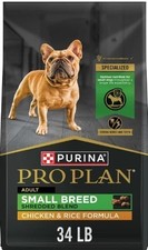 Purina Pro Plan Shredded Blend Small Breed Chicken Rice Dry Dog Food, 34 lb