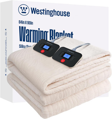 Cozy Queen Electric Blanket, Reversible Flannel/Sherpa, 10 Heat Settings, Beige