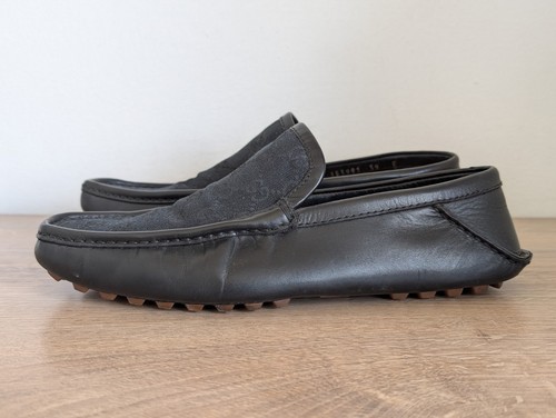 GUCCI Black Guccissima Driver Moccasin Shoes - Women's Size EU 39 - US 9 - UK 6 - Picture 2 of 16