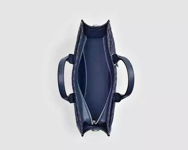 NUEVO NUEVO CON ETIQUETAS BOLSO DE MANO GRANDE DE CUERO VAQUERO AZUL MEDIANOCHE FIRMA COACH Foto 4 de 4