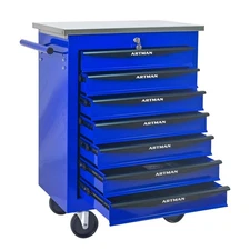 7-Drawer Heavy-Duty Rolling Tool Chest Cart with Wheels & Stainless Steel Roof