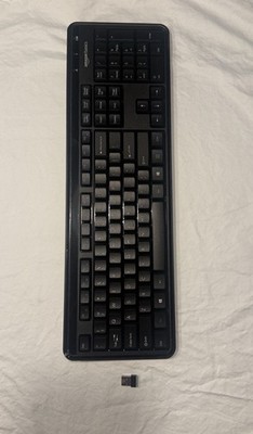 AmazonBasics Wireless Keyboard + Plug & Play USB Receiver Black