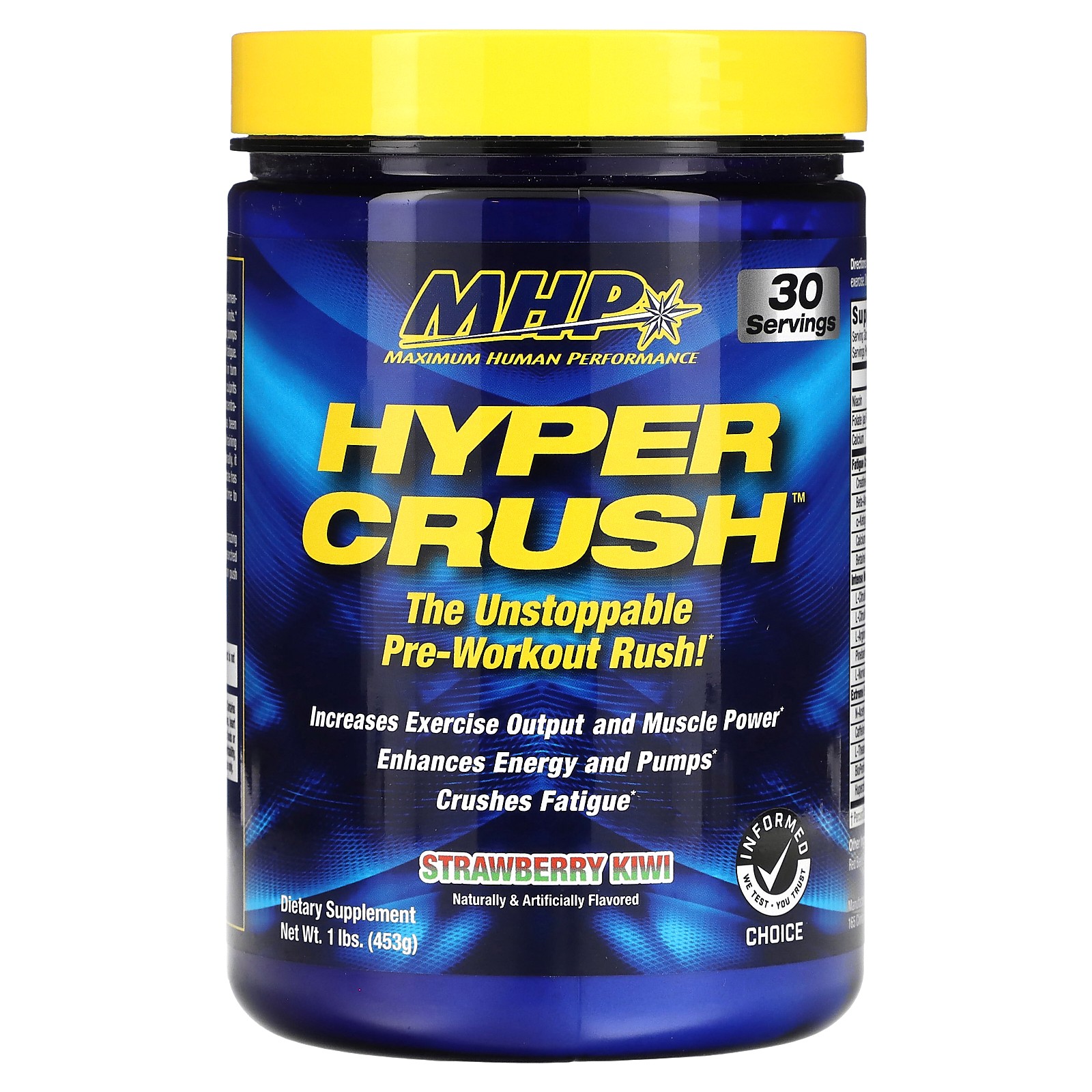 Hyper Crush, Pre-Workout, клубника и киви, 1 фунт (453 г)