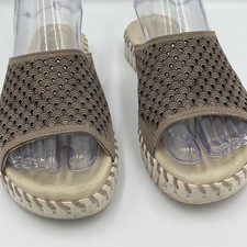 Ilse Jacobsen Shoes Women's Taupe 37/6.5  Tulip Comfort Slip On Open Toe Sandals