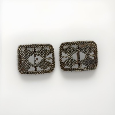 Vintage Seed Bead Brooch Geometric pattern, Gold-Tone Backing
