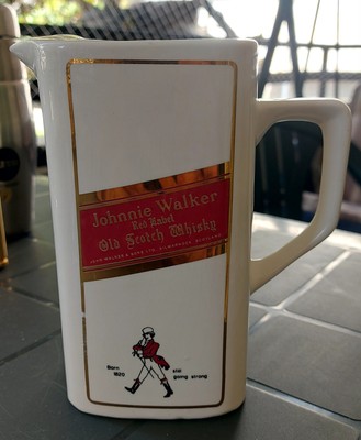 Johnnie Walker Red Label Old Scotch Whisky Pub Bar Ceramic Jug E.Piola Carpi