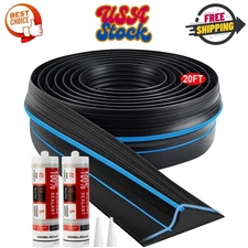Universal Garage Door Threshold Seal Strip 20FT Kit, Bottom Waterproof Rubber...