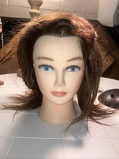 Cosmetology Mannequin Head Dark Brown Synthetic Human Hair