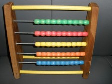 Vintage Children's Counting Wood Beads Toy Colorful Abacus Sandberg