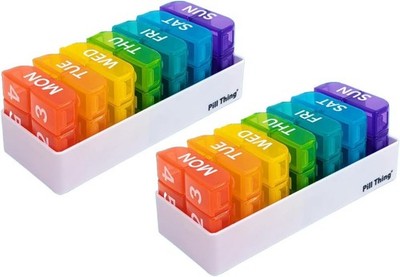 6 Times a Day, 7 Day Large Weekly Pill Organizer with Holder Tray, Vitamin, Medi