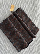 SALDARINI Mieszanka wełny i jedwabiu Męski dressy szal Dwustronny Made In Italy Nowy z metką