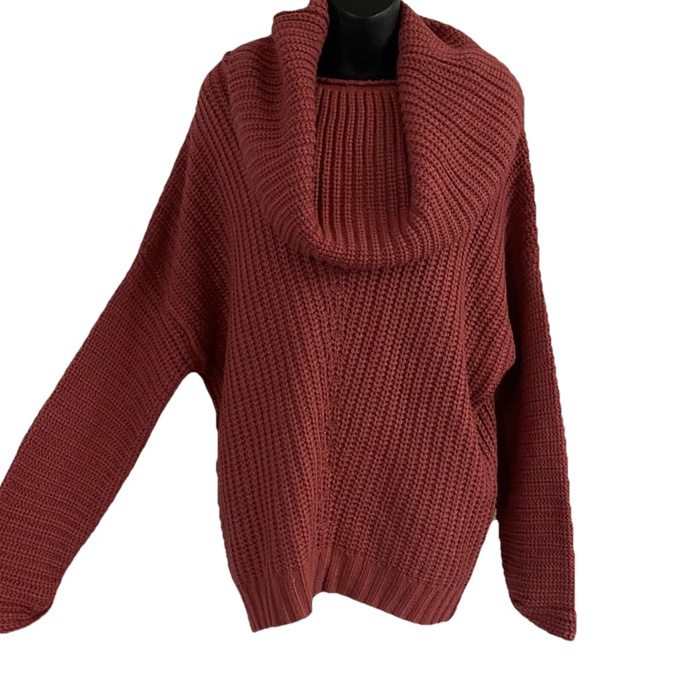 JJ Boutique Women's Medium Sweater Size Cowl Neck Pullover Cable Knit CabinCore - Image 3 of 4