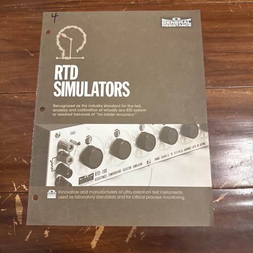 General Resistance RTD Simulators RTD-100X / 100 / 200 / 500 / 1000 Data Sheet - Picture 1 of 2