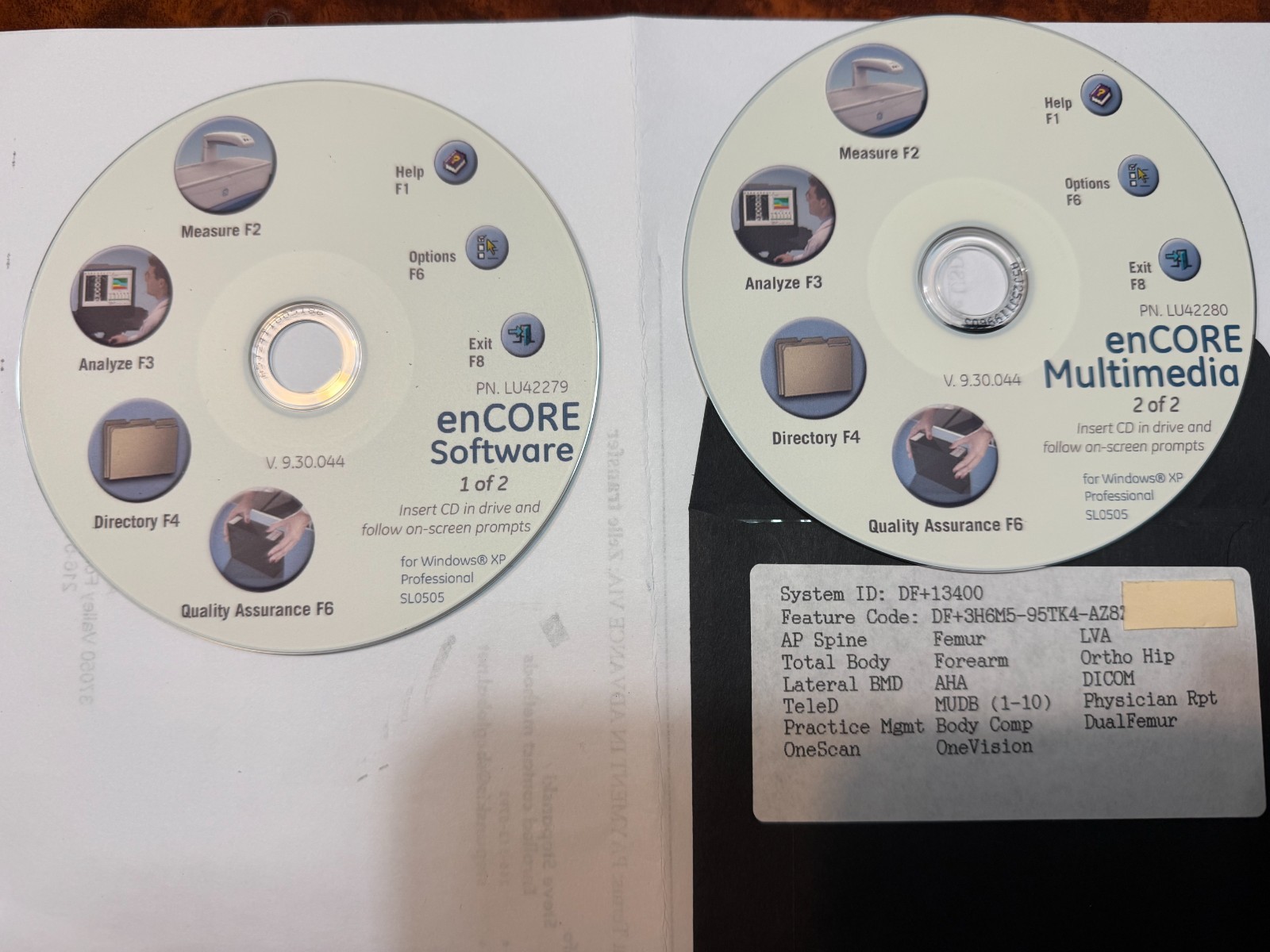 enCORE Software Ver 9.30.044 LU42279 LU42280 Windows XP Pro Disk 1/2