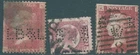 GB 1864-70 Queen Victoria trio of used PERFINS