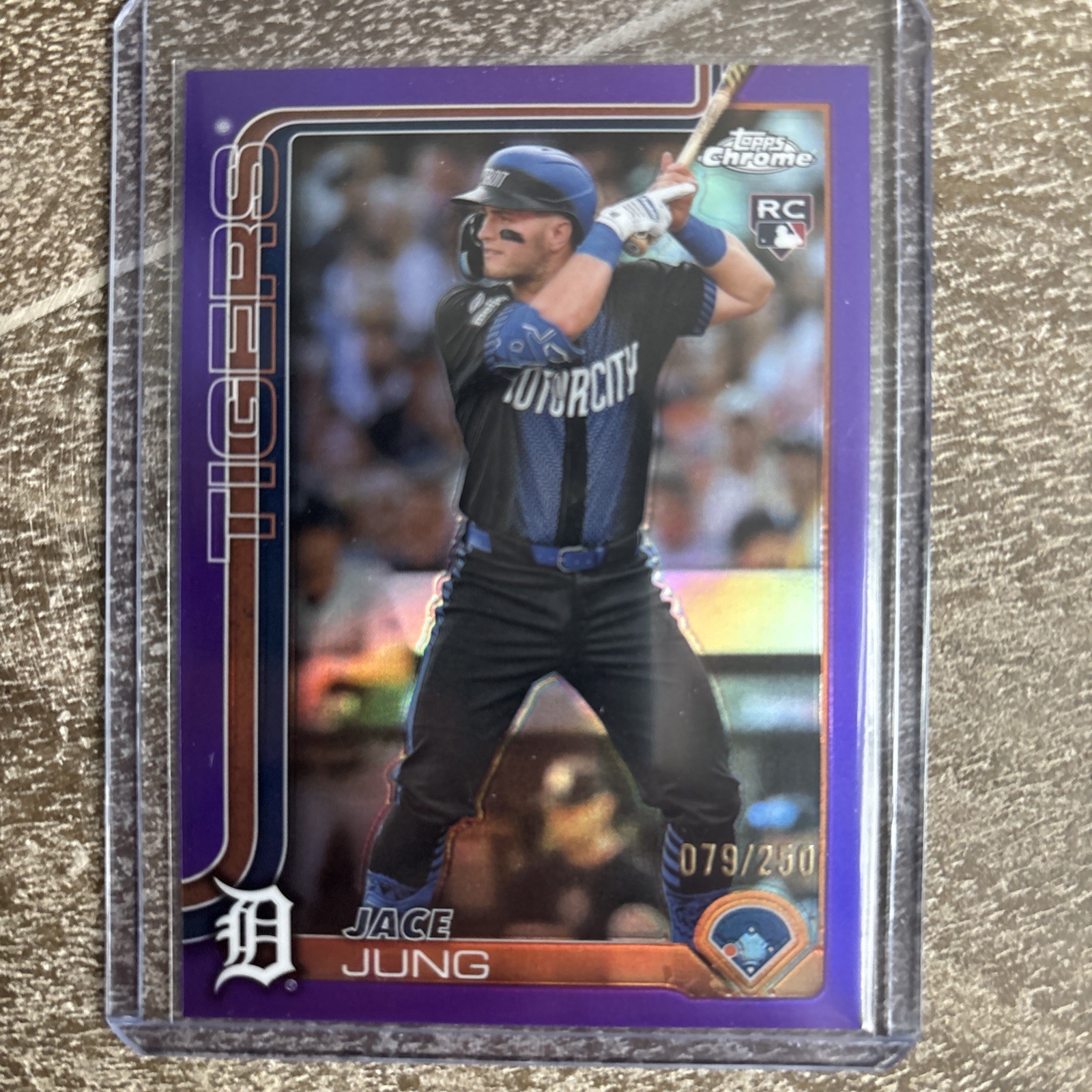 2025 Topps Chrome Purple Jace Jung Rookie /250 Tigers #225