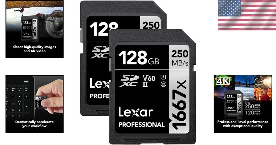 Durable 128GB Temperature Proof SD Cards - UHS-II, Perfect for Professionals - Image 2 of 4