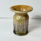 Rare Fenton Aqua Opal Levay Spittoon Shaped Vase Butterfly And Berry Signed 1980