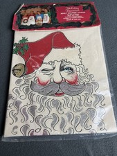 Vintage Holiday Favorites Santa Claus Glitter Christmas Apron NOS Made USA