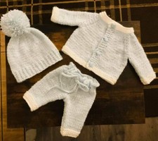 Hand knitted Dolls Clothes Fits 16"/17? Babyborn Or Similar Cardigans Sets