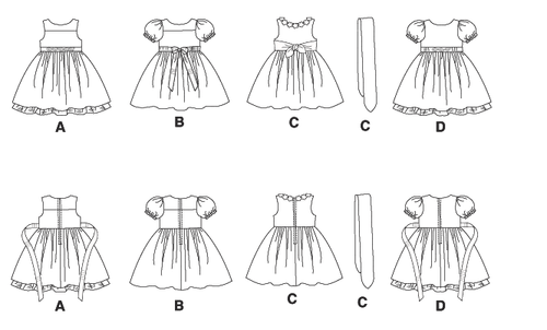 Vestidos forrados McCall's PATRÓN DE COSTURA M5793 para niños/niñas 2-5 o 6-8 - Imagen 6 de 7