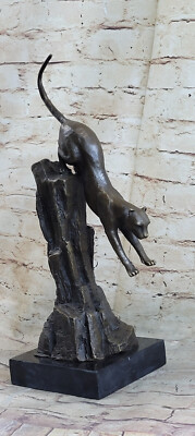LRGE Größe Puma Cougar Panther Löwe Bronze Outdoor Garten Bronze Skulptur Kunst