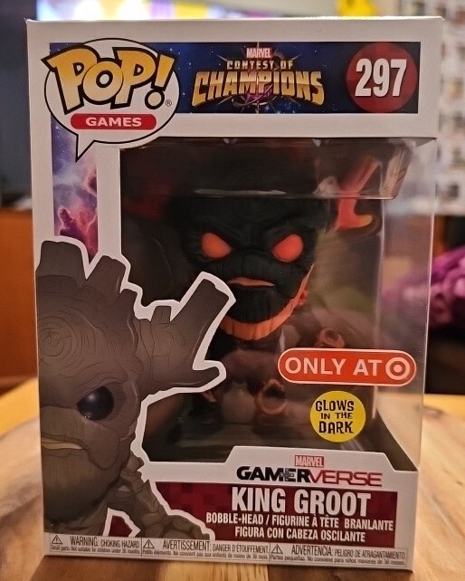 Funko Pop Gamerverse Marvel Contest Of Champions King Groot #297 Gitd Target Ex