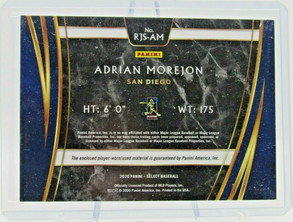 2020 Panini Select Jumbo Patch Adrian Morejon RC #RJS-AM - Image 2 of 2