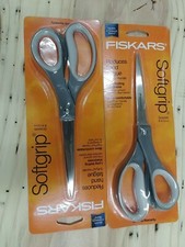 2 Pack Fiskars 01-004761J Softgrip Scissors Straight Stainless Steel, 8 Inch