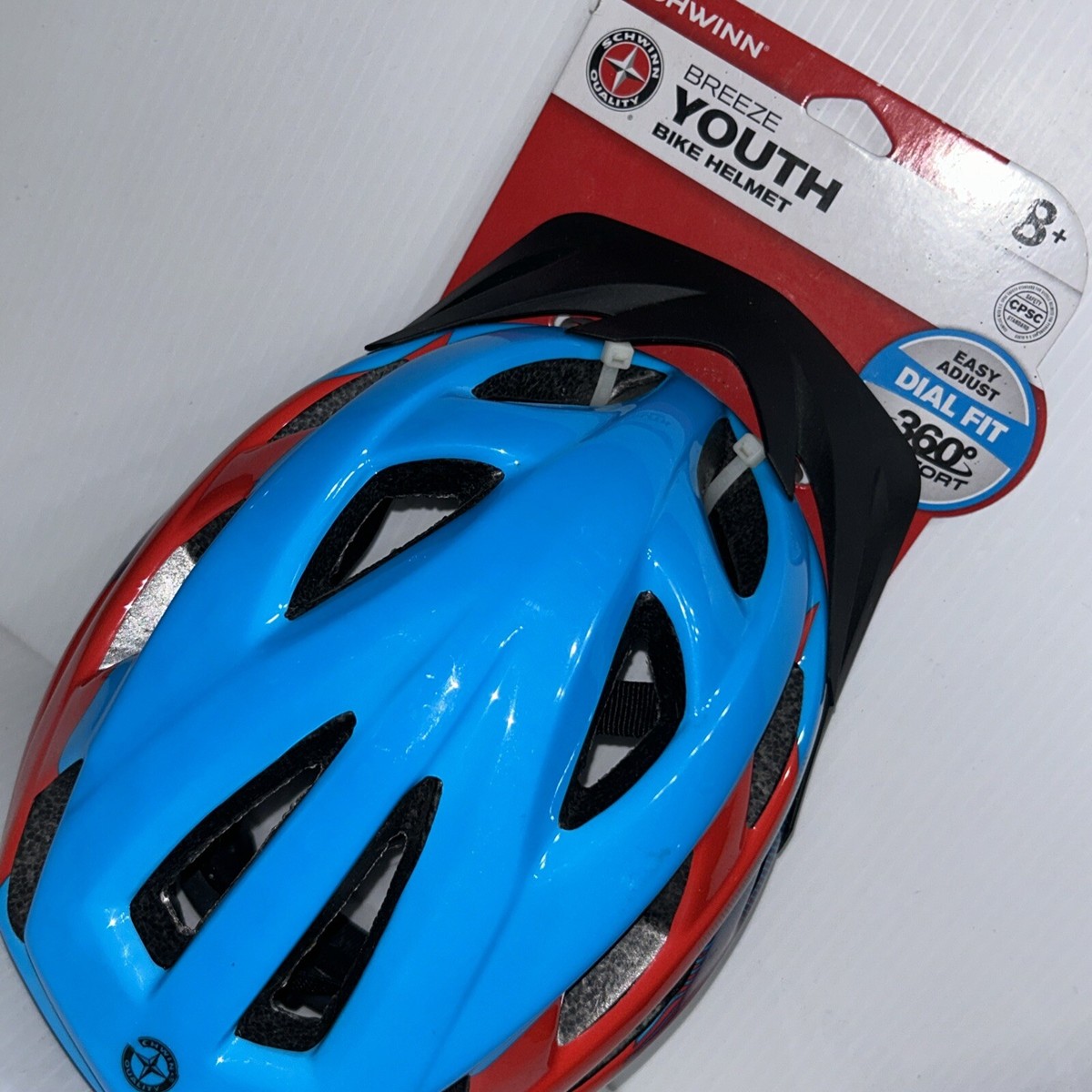 NWT Schwinn Blue Red Breeze Youth Bike Helmet size 8+ Dial Fit /77b