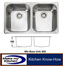 Rangemaster Atlantic Classic Undermount Double Bowl Kitchen Steel Sink UB3535