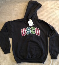 USCG US Coast Guard Hoodie By Oarsman Black With Dotted Logo Size M Medium