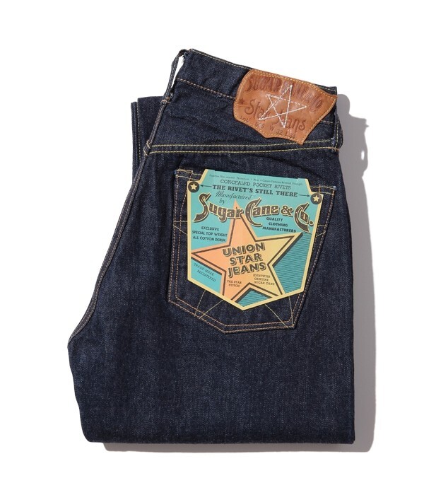 SUGAR CANE SC40065A 421A Men's Union Star Jeans One Wash Denim