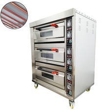 220V Commercial Electric Pizza Oven Bread Toaster Meat Roast Baking 6 Pans
