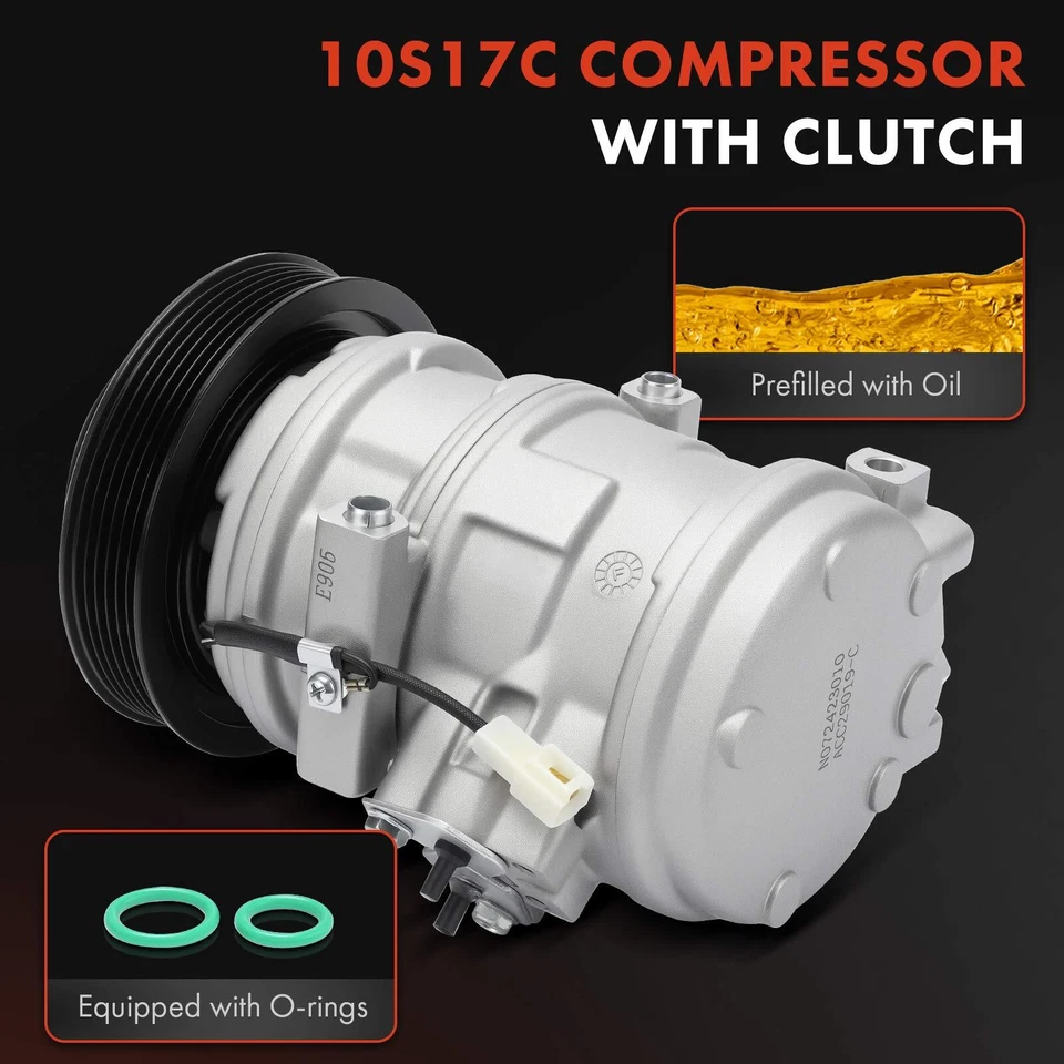 Компрессор кондиционера с 6-канавочным шкивом и компрессором 10S17C для Mazda MPV 2000-2006 - Изображение 3 из 4