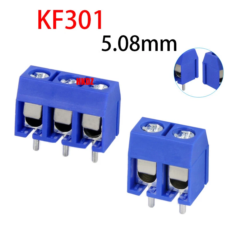 2Pin 3 Pin 5.08mm Pitch PCB Mount Screw Terminal Block Connector KF301 Adapter - Image 2 of 4