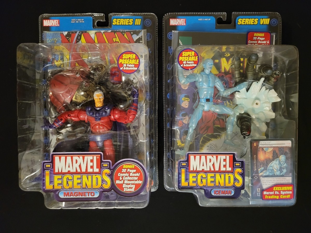 2)Marvel Legends Toybiz series 8 & 3..Iceman W/trading Card