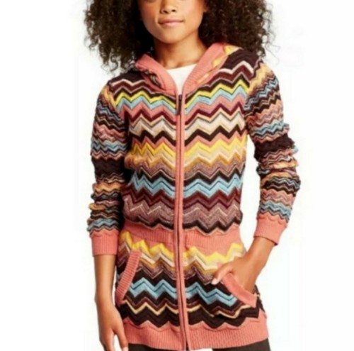 Missoni Target Zigzag Chevron Full Zip Hoodie Cardigan Sweater Girls S NWT - Picture 2 of 6